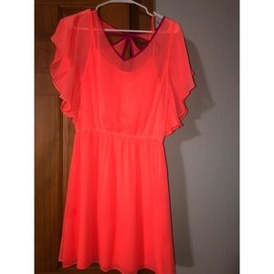 Coral dress with liner